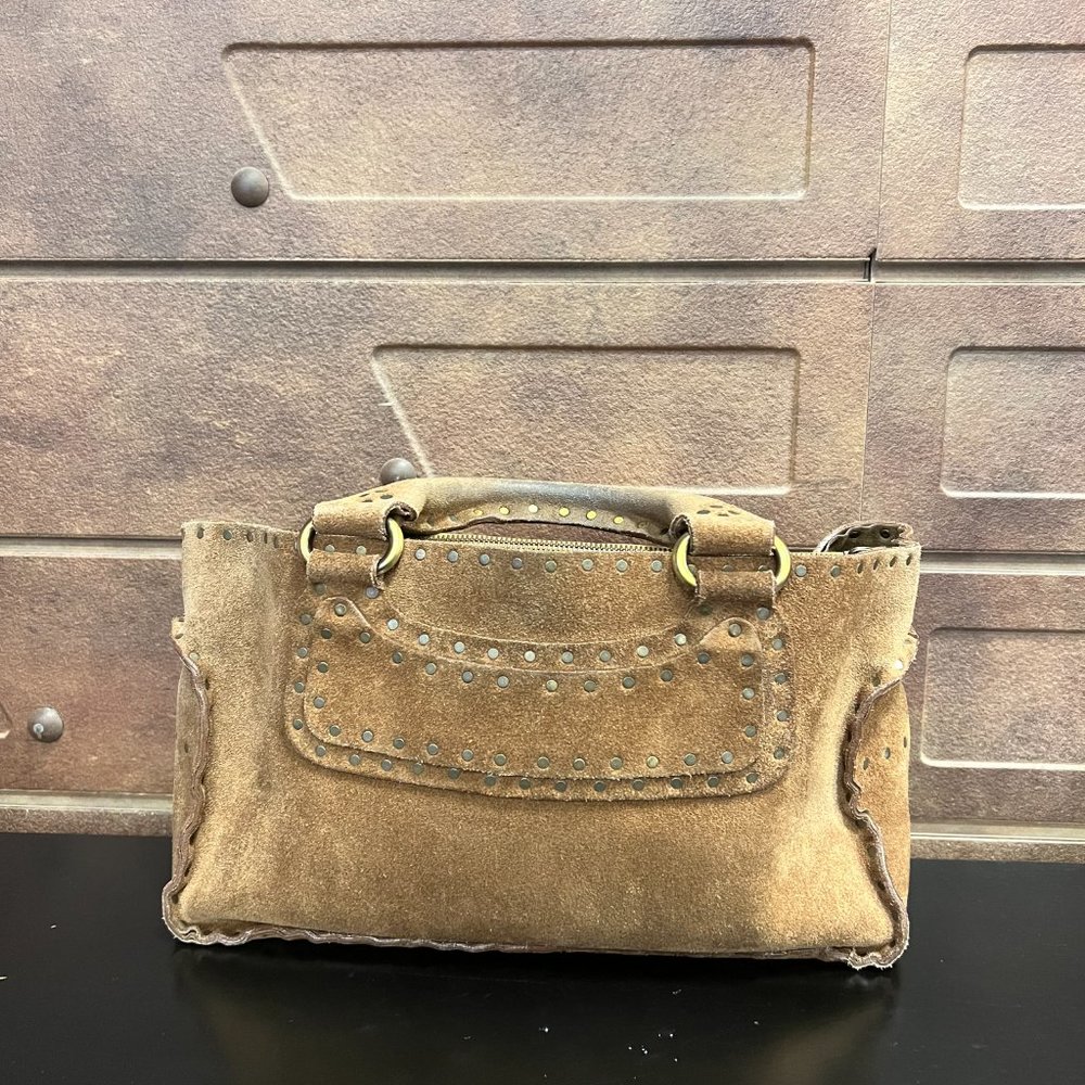 Pre-Loved Celine Brown Suede Leather Purse